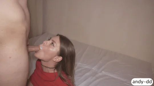 Babe with big natural tits sucking and pussy fucking to oral creampie