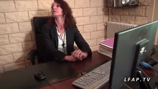 Busty french cougar boss gets her ass drilled by a young guy