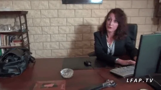 Busty french cougar boss gets her ass drilled by a young guy