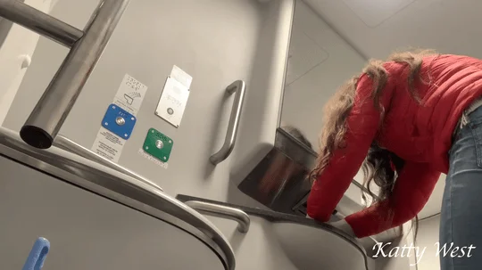 Extreme on the train  teen girl took off her panties and pee in public  risky peeing