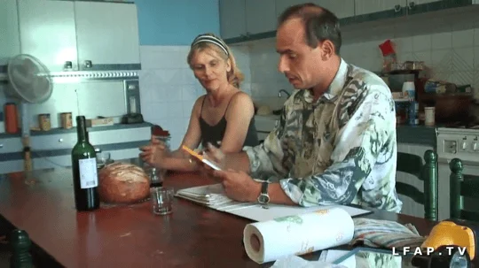 French mature gets her ass fucked hard by grandpa and his farm friends