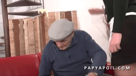 Grandpa receives a good blowjob from maid who gets her pussy stuffed