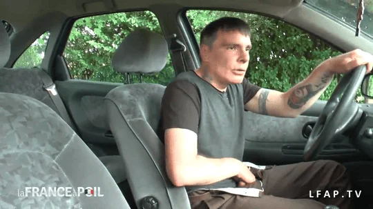 Little french whore fucked by the side of the road while a voyeur watches