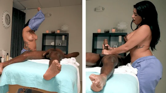 Niche parade   hung black guy gets happy ending massage from big tits latina