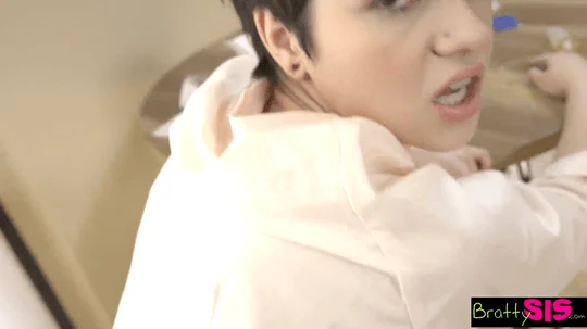When my cute gets stuck to the table i offer to help if she lets me finger and fuck her sweet pussy and cum on her perky perfect tits 