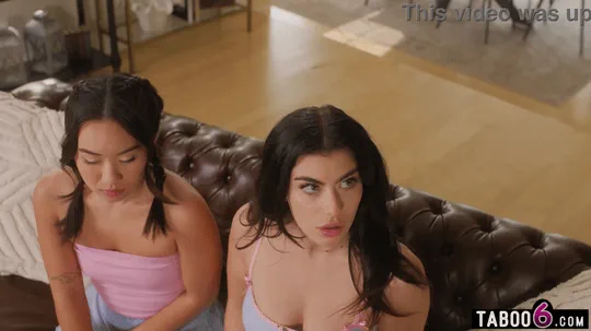 Latina milf walks in on her babysitters having lesbian sex and punishes them gif part1