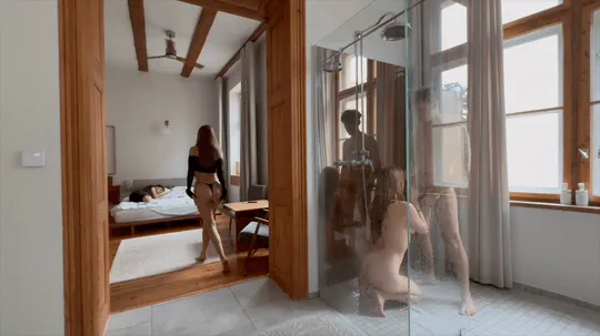 She didn t mind to join them    amateur group fuck gif part1