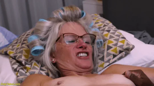 Skinny real 68 years old granny squirting by rough fingering and gets deep anal fist fucked by her big black dick toyboy gif part2