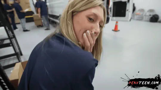 Sneaky fucking my hot teen coworker in the warehouse    but it went wrong  gif part1