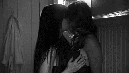Lesbian couple lesbian kiss gif