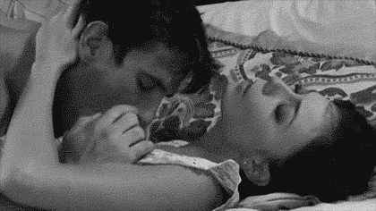 Foreplay sensual kissing